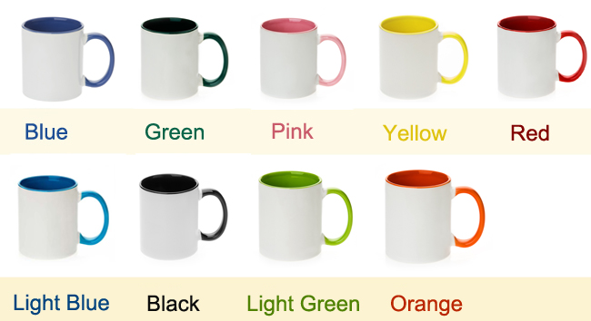 11 OZ ORCA Coating Two Tone Sublimation Mug with Inner and Handle Colorful